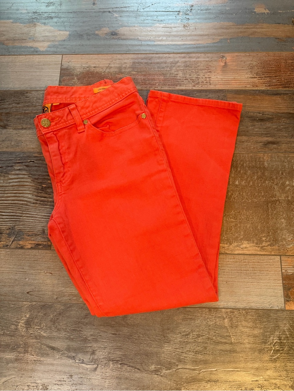 Tory Burch Bright Orange Jeans — Classic Fit 27